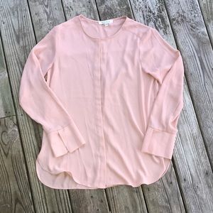 Blush pink long sleeve blouse